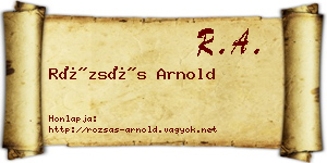 Rózsás Arnold névjegykártya