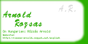 arnold rozsas business card