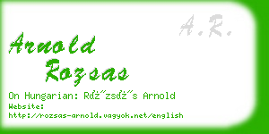 arnold rozsas business card